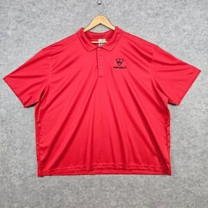 Cutter & Buck Clique Red Topgolf Polo Shirt‎ Size 4XL 100% Polyester Embroidered